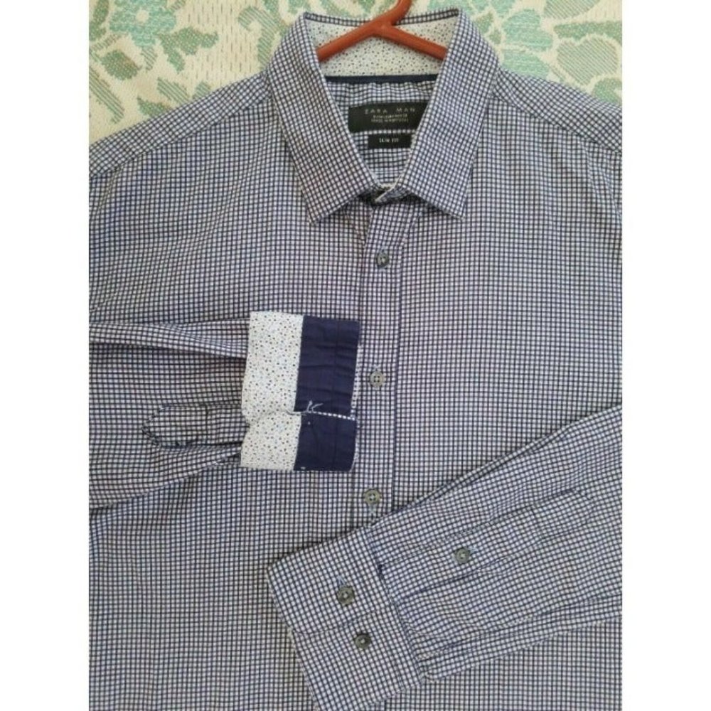 Zara Man Flip Cuffs Long Sleeve Shirt NEW